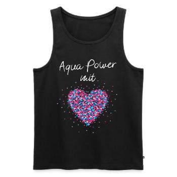 Aqua Power mit Herz Gymnastik Schwimmen Sport - Männer Premium Bio Tank Top - Schwarz - Vorne - Michal (187cm)