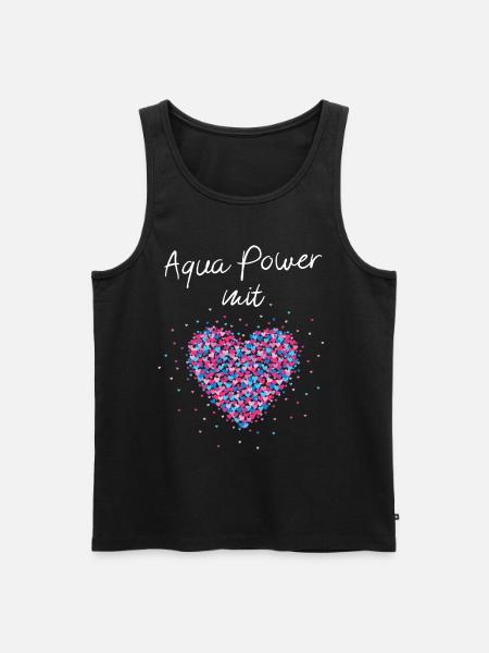 Aqua Power mit Herz Gymnastik Schwimmen Sport - Männer Premium Bio Tank Top - Schwarz