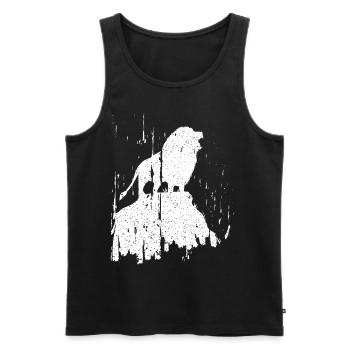 Jesus Lion Judah Faith Christian God Worship - Men's Premium Organic Tank Top - black - Front - Michal (187cm)