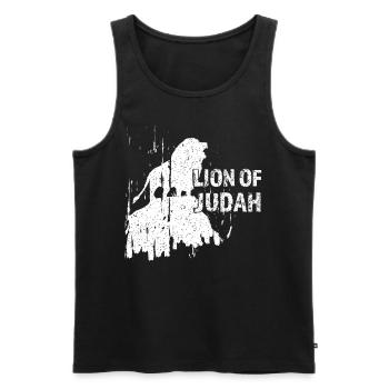 Lion of Judah Löwe Jesus Glaube Christlich Gott - Männer Premium Bio Tank Top - Schwarz - Vorne - Michal (187cm)