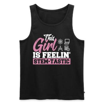 Steminist Science Technologie Mathématiques - Débardeur bio Premium Homme - noir - Devant - Michal (187cm)