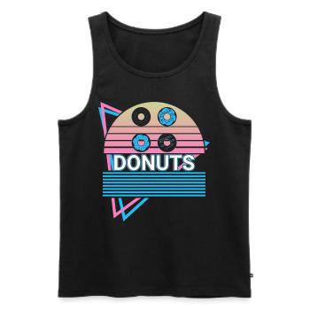 Donuts Retro Donut - Débardeur bio Premium Homme - noir - Devant - AI Model Male 178 light (178cm)