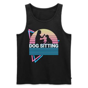 Dog Sitting Retro Trainer - Débardeur bio Premium Homme - noir - Devant - Michal (187cm)