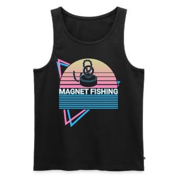 Magnet Angeln Retro - Männer Premium Bio Tank Top - Schwarz - Vorne - Michal (187cm)