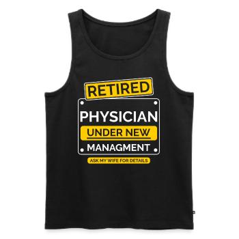 Récupération de médecins à la retraite - Débardeur bio Premium Homme - noir - Devant - AI Model Male 178 light (178cm)