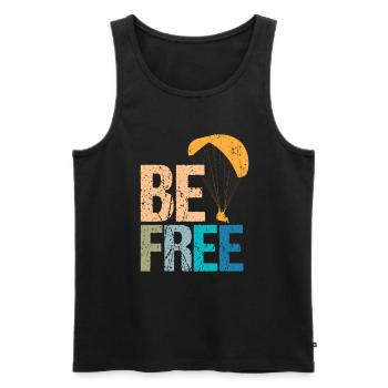 Be Free Fallschirmspringer Skydiver Skydive - Männer Premium Bio Tank Top - Schwarz - Vorne - AI Model Male 178 light (178cm)