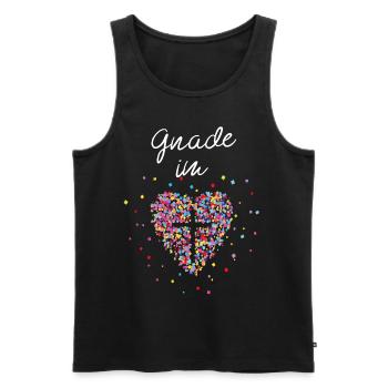 Glaube im Herz Kreuz Gott Jesus Kirche Freikirche - Männer Premium Bio Tank Top - Schwarz - Vorne - Michal (187cm)