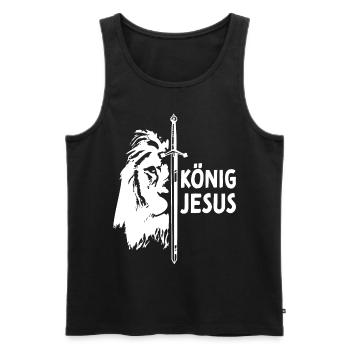 König Jesus Löwe Juda Gott Christen Christlich - Männer Premium Bio Tank Top - Schwarz - Vorne - Michal (187cm)