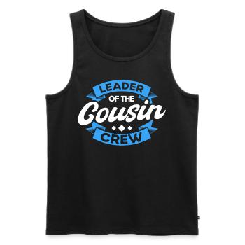 Leader Of The Cousin Crew - Men's Premium Organic Tank Top - black - Front - AI Model Male 178 light (178cm)