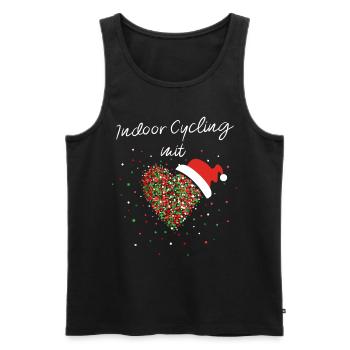 Indoor Cycling mit Herz Weihnachtsmotiv Nikolaus - Männer Premium Bio Tank Top - Schwarz - Vorne - Michal (187cm)