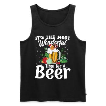 Christmas Time For A Beer - Männer Premium Bio Tank Top - Schwarz - Vorne - AI Model Male 178 light (178cm)