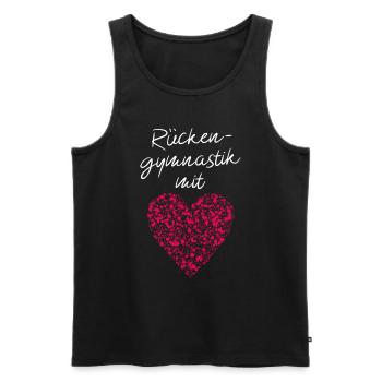 Rückengymnastik mit Herz Rückenübungen Rücken - Männer Premium Bio Tank Top - Schwarz - Vorne - Michal (187cm)