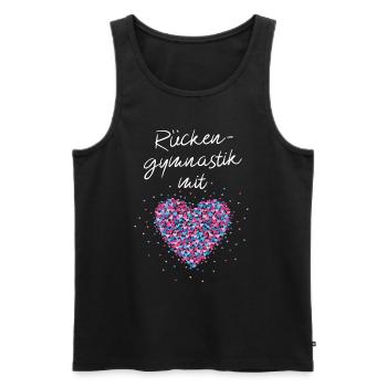 Rückengymnastik mit Herz Gymnastik Rückenübungen - Männer Premium Bio Tank Top - Schwarz - Vorne - Michal (187cm)