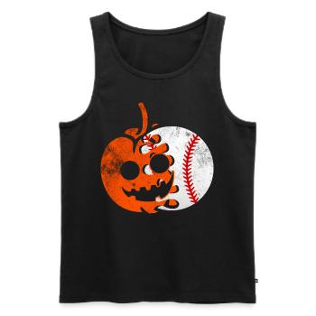 Baseball Halloween Pumpkin - Débardeur bio Premium Homme - noir - Devant - Michal (187cm)