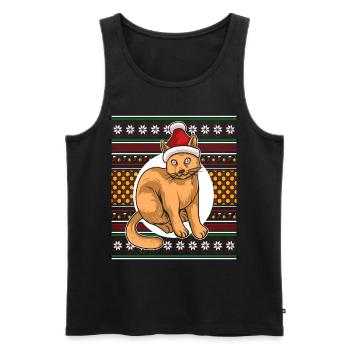 Moche pull de Noël Tshirt chat de Noël - Débardeur bio Premium Homme - noir - Devant - Michal (187cm)