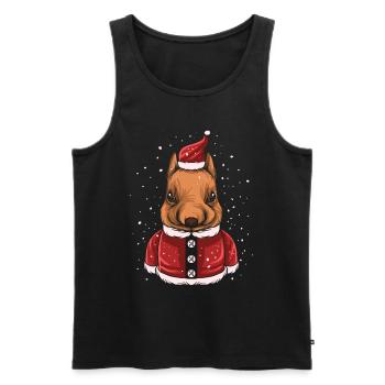 Ugly Christmas Sweater Tshirt Weihnachten Hund - Männer Premium Bio Tank Top - Schwarz - Vorne - Michal (187cm)