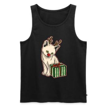 Moche pull de Noël Tshirt chat de Noël - Débardeur bio Premium Homme - noir - Devant - Michal (187cm)