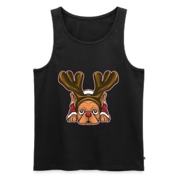 Ugly Christmas Sweater Tshirt Weihnachten Mops - Männer Premium Bio Tank Top - Schwarz - Vorne - Michal (187cm)