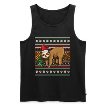 Moche pull de Noël Tshirt Noël paresseux - Débardeur bio Premium Homme - noir - Devant - Michal (187cm)