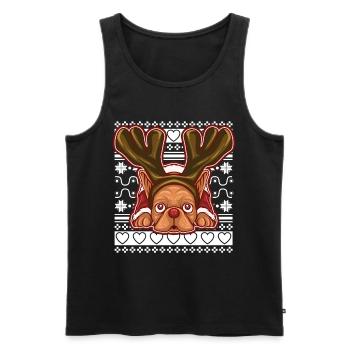 Ugly Christmas Sweater Tshirt Weihnachten Mops - Männer Premium Bio Tank Top - Schwarz - Vorne - Michal (187cm)