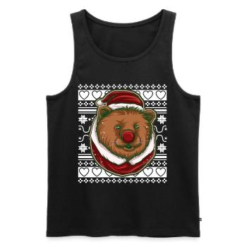 Ugly Christmas Sweater Tshirt Weihnachten Bär - Männer Premium Bio Tank Top - Schwarz - Vorne - AI Model Male 178 light (178cm)