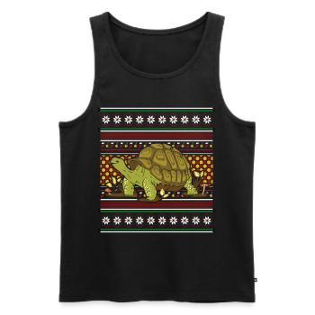Pull de Noël moche Tortue de Noël - Débardeur bio Premium Homme - noir - Devant - Michal (187cm)
