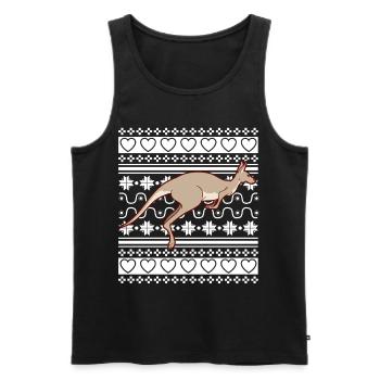 Ugly Christmas Sweater Tshirt Christmas Kangaroo - Men's Premium Organic Tank Top - black - Front - Michal (187cm)