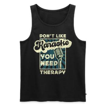 Karaoke Singer 80s Retro Vintage - Männer Premium Bio Tank Top - Schwarz - Vorne - Michal (187cm)