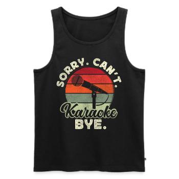 Karaoke Singer 80s Retro Vintage - Männer Premium Bio Tank Top - Schwarz - Vorne - Michal (187cm)