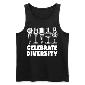 Karaoke Singer Microphone Vocalist - Men's Premium Organic Tank Top - black - Front - AI Model Male 178 light (178cm)