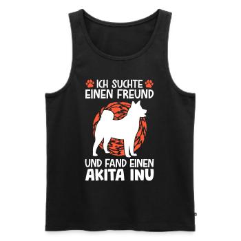 Akita Inu gefunden japanischer Spitz - Männer Premium Bio Tank Top - Schwarz - Vorne - Michal (187cm)