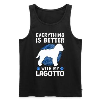 Everything better with Lagotto Romagnolo Truffle Dog - Men's Premium Organic Tank Top - black - Front - Michal (187cm)