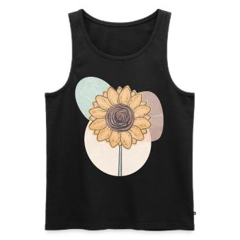 Bohemian Aesthetic Sunflower Retro Pastel - Männer Premium Bio Tank Top - Schwarz - Vorne - AI Model Male 178 light (178cm)