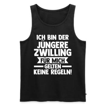 Zwillingsgeschwister Jüngere Zwilling Zwillinge - Männer Premium Bio Tank Top - Schwarz - Vorne - Michal (187cm)