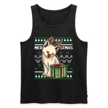 Moche pull de Noël Tshirt chat de Noël - Débardeur bio Premium Homme - noir - Devant - Michal (187cm)