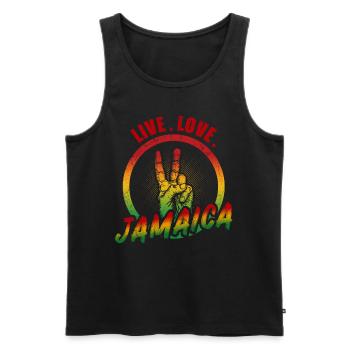 Jamaïque Amour Jamaïque - Débardeur bio Premium Homme - noir - Devant - Michal (187cm)