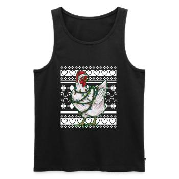 Ugly Christmas Sweater Tshirt Christmas Chicken - Men's Premium Organic Tank Top - black - Front - Michal (187cm)