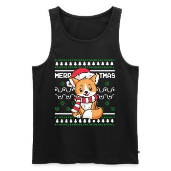 Ugly Christmas Sweater Tshirt Christmas Fox - Men's Premium Organic Tank Top - black - Front - Michal (187cm)