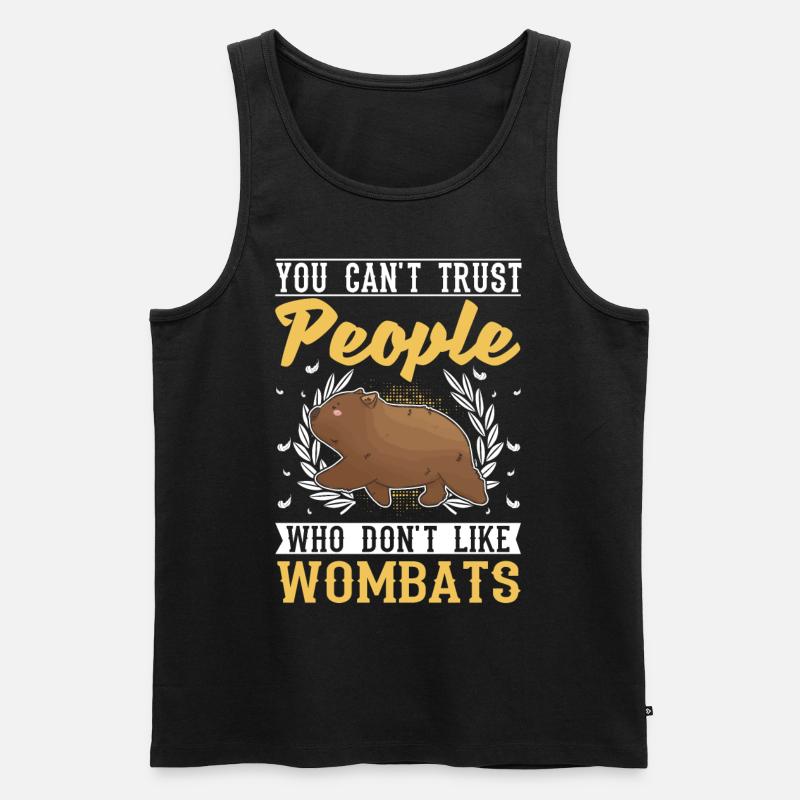 Australischer Wombat - Männer Premium Bio Tank Top - Schwarz