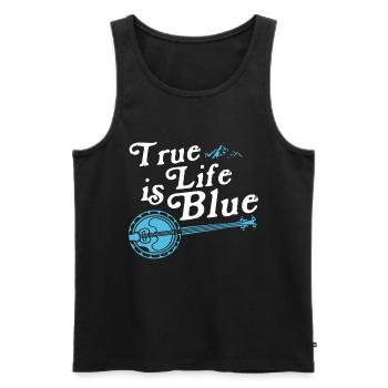 Banjo Shirts For Men Bluegrass Appalachia Folk - Men's Premium Organic Tank Top - black - Front - AI Model Male 178 light (178cm)