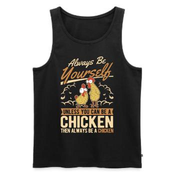 Poulets Élevage de poulets Éleveur de poulet - Débardeur bio Premium Homme - noir - Devant - AI Model Male 178 light (178cm)