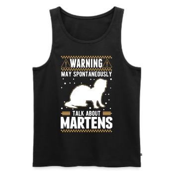 Warning Marder Mink Badger Pine Marten - Men's Premium Organic Tank Top - black - Front - AI Model Male 178 light (178cm)