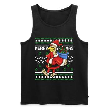 Pull de Noël moche Canard de Noël - Débardeur bio Premium Homme - noir - Devant - Michal (187cm)