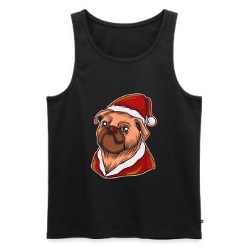 Ugly Christmas Sweater Tshirt Weihnachten mops - Männer Premium Bio Tank Top - Schwarz - Vorne - Michal (187cm)