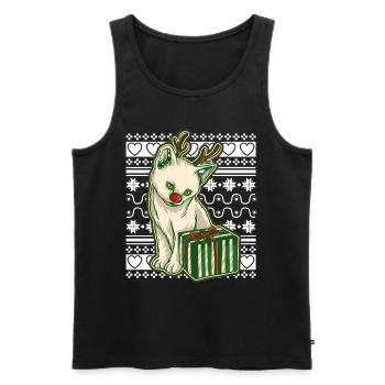 Moche pull de Noël Tshirt chat de Noël - Débardeur bio Premium Homme - noir - Devant - Michal (187cm)