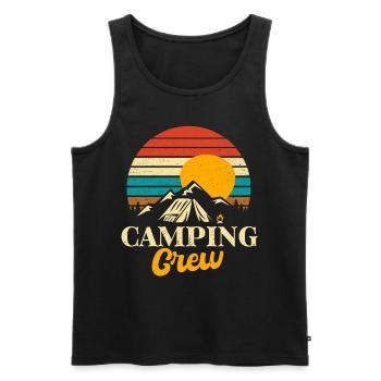 Camping Crew - Men's Premium Organic Tank Top - black - Front - Michal (187cm)