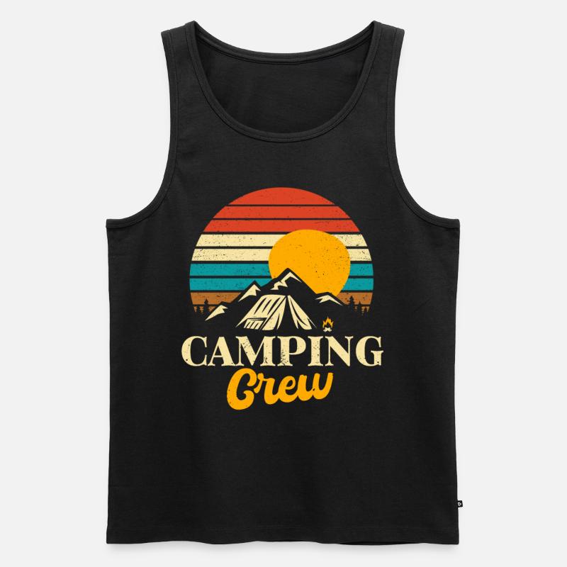 Camping Crew - Männer Premium Bio Tank Top - Schwarz