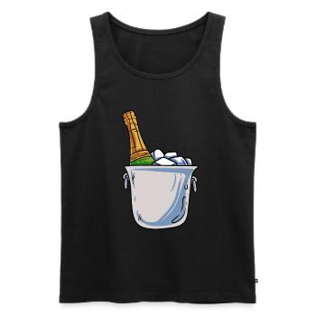 Champanger bottle of sparkling wine New Year - Men's Premium Organic Tank Top - black - Front - Michal (187cm)