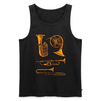Trompete Horn Posaune - Männer Premium Bio Tank Top - Schwarz - Vorne - Michal (187cm)