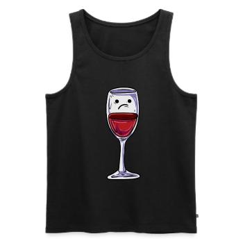 Verre de vin rouge Vin - Débardeur bio Premium Homme - noir - Devant - Michal (187cm)